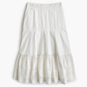 J.Crew Point Sur White Eyelet Cotton Skirt